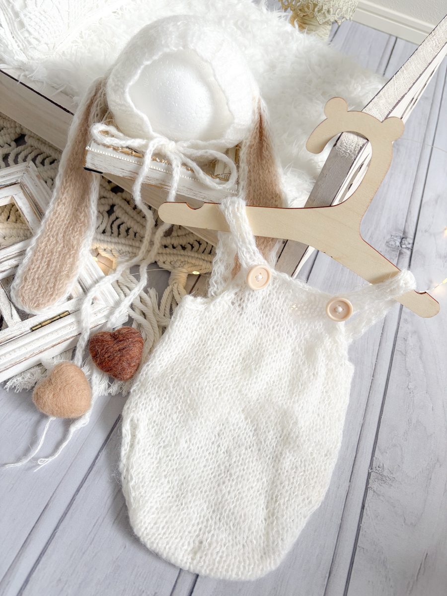 Antiqueセット Bunny knit うさぎ衣装 ニューボーンフォト