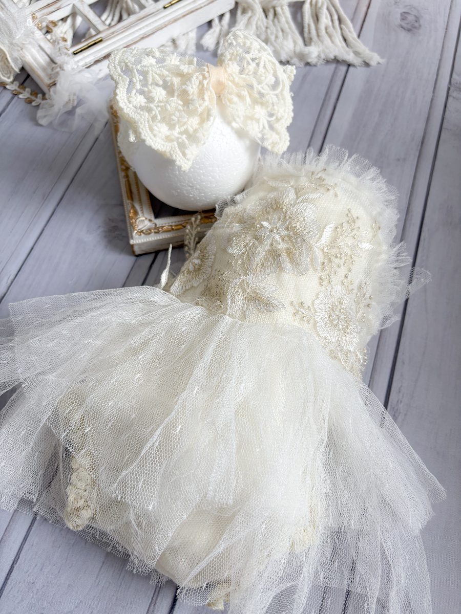 Antiqueセット Lace dress 女の子衣装 ニューボーンフォト