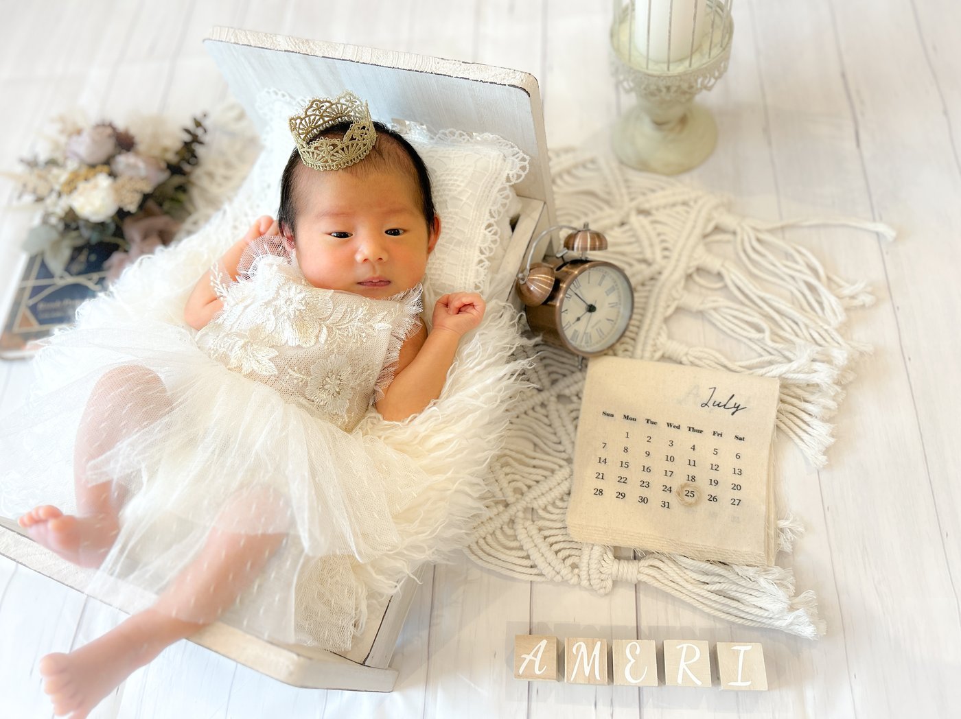 Antiqueセット 撮影サンプル ニューボーンフォト セルフ撮影