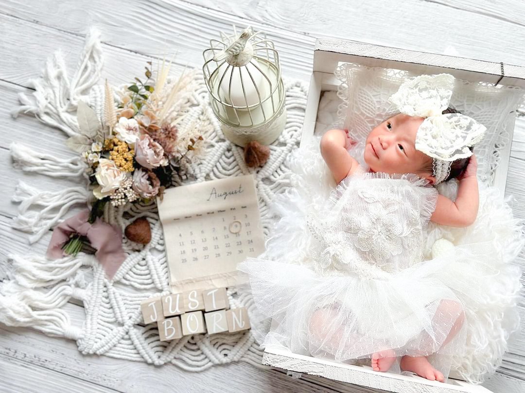 Antiqueセット 撮影サンプル ニューボーンフォト セルフ撮影