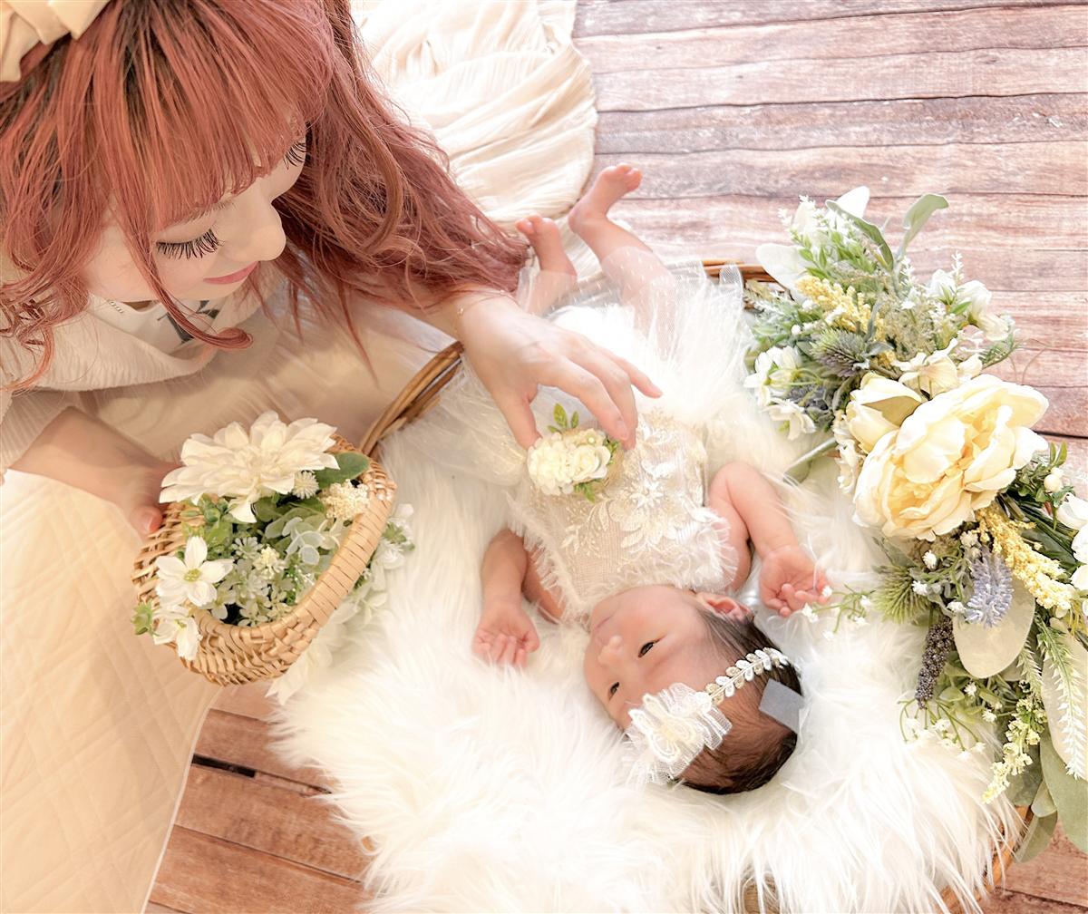 Botanicalセット 撮影サンプル ニューボーンフォト セルフ撮影
