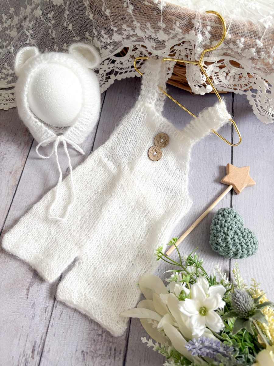 Teddy knit テディニットロンパース ニューボーンフォト衣装