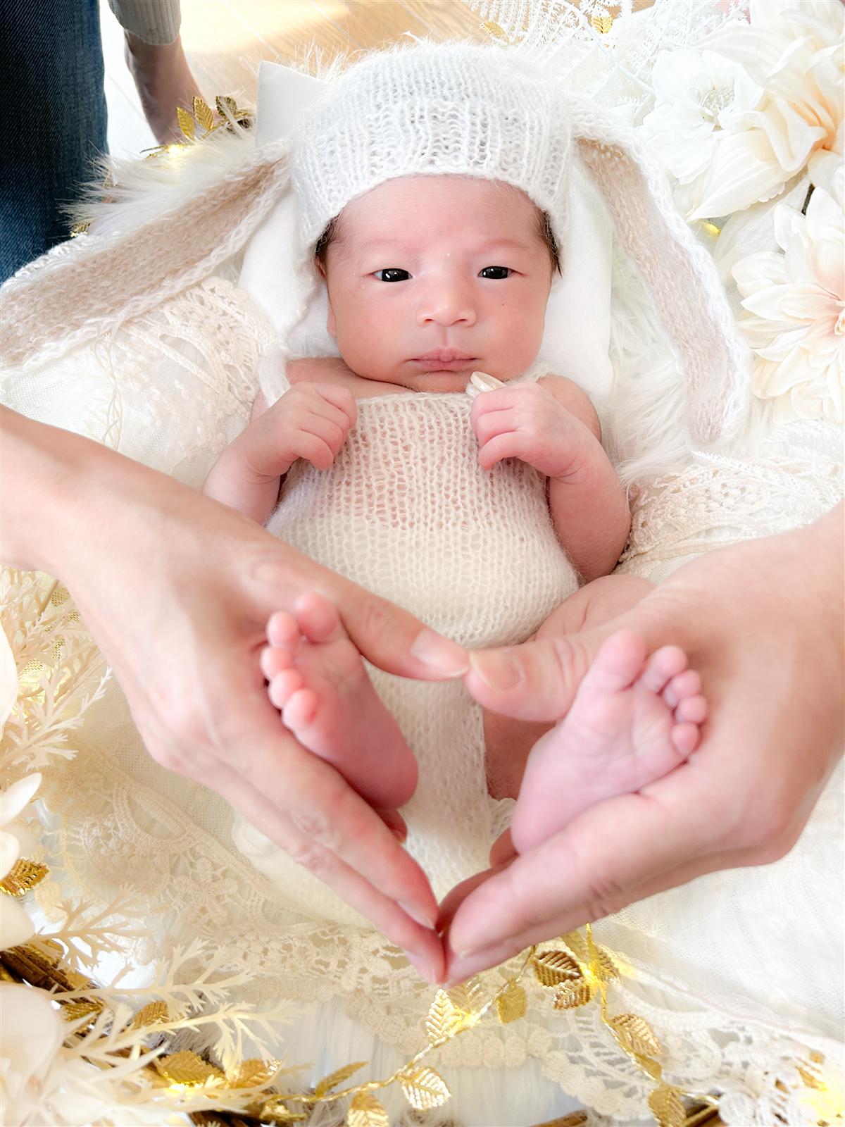 Ivoryセット 撮影サンプル ニューボーンフォト セルフ撮影